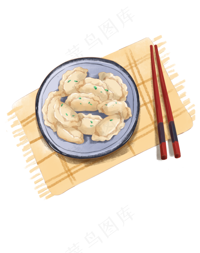 手绘冬天美味饺子,免抠元素(2184*2771px 300 dpi )psd模版下载