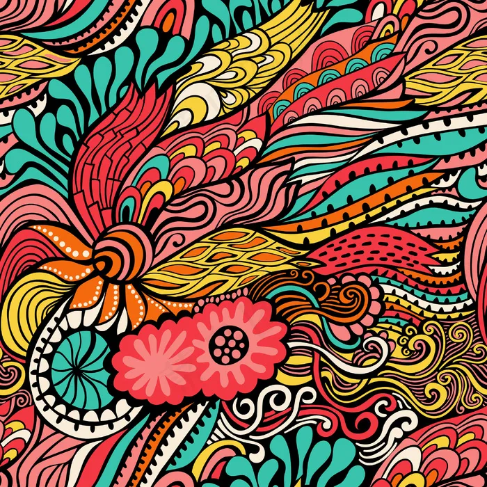 向量的无缝纹理与摘要花没完没了的背...eps,ai矢量模版下载