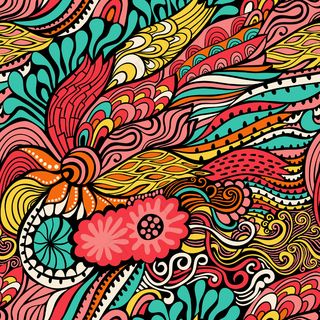 向量的无缝纹理与摘要花没完没了的背...