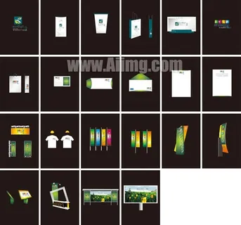 四季花园地产宣传设计矢量素材