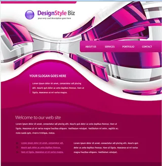 动感线条网页psd模板