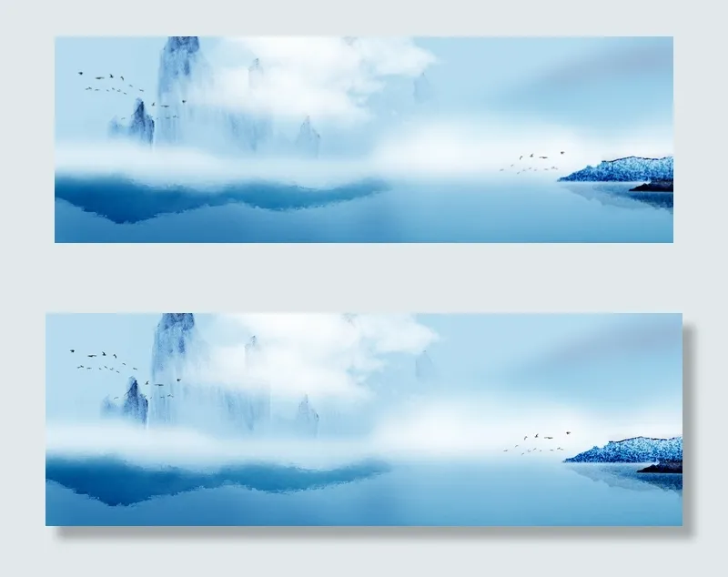 企业文化水墨中国风背景banner