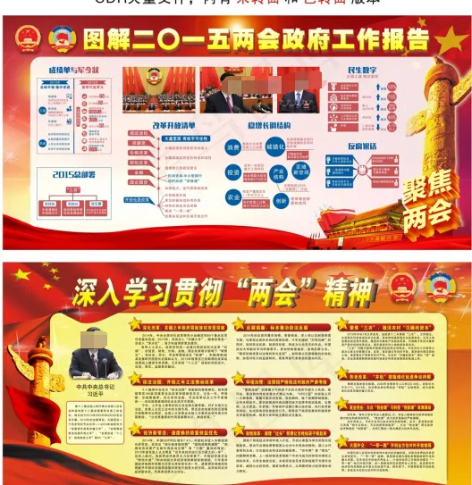 2015两会报告(210X297)cdr矢量模版下载