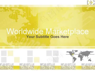 黄色地图背景PPT模板