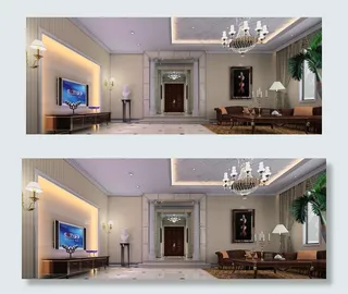 欧式客厅效果图图片