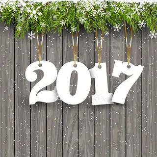 新年木纹背景与挂数字 新年木纹背景与挂数字