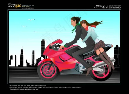 骑摩托车的情人