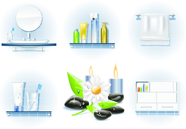 优雅卫浴系列矢量素材