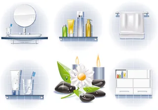 优雅卫浴系列矢量素材