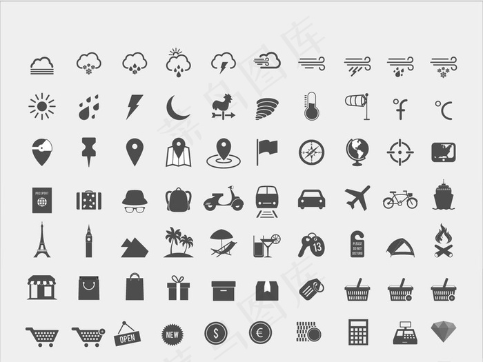 灰色简洁矢量小图标网页图标