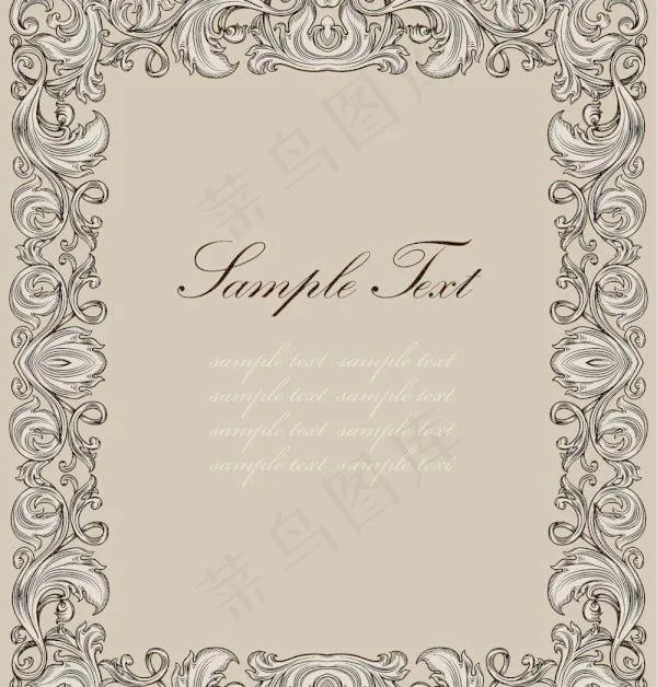西式花纹边框矢量图eps,ai矢量模版下载