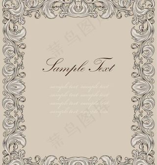 西式花纹边框矢量图