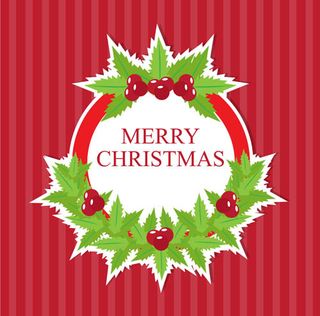 扁平化圣诞节榭寄生门饰装饰素材