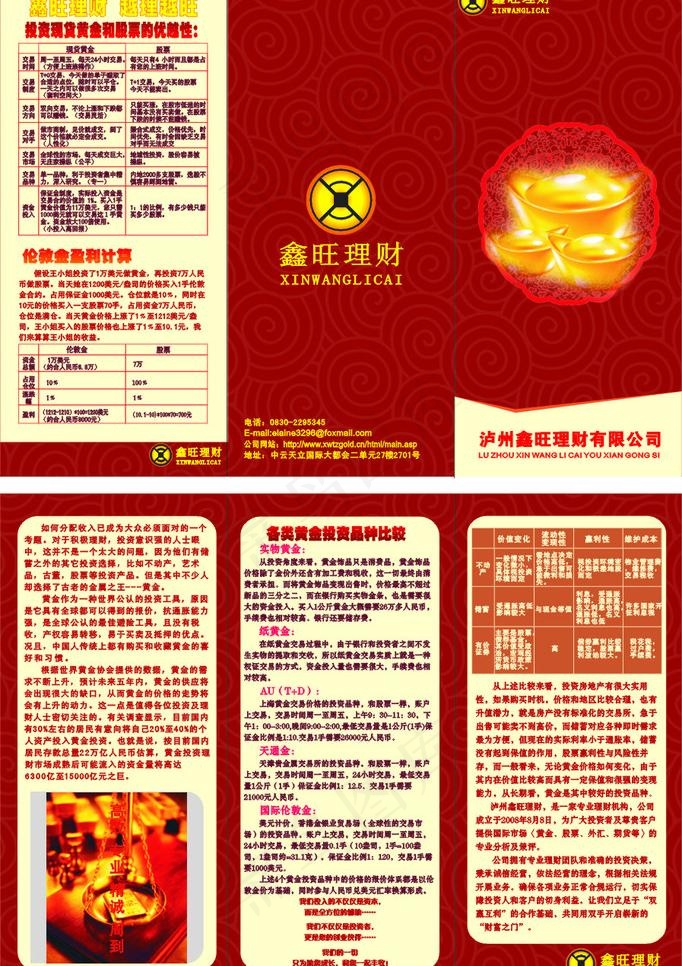 金融理财3折页图片cdr矢量模版下载