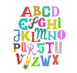 26个彩色英文字母艺术字矢量素材下...