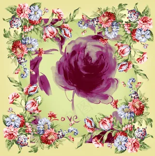 五颜六色的花朵边框底纹素材tif下...