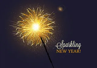 闪亮烟花新年贺卡矢量素材下载
