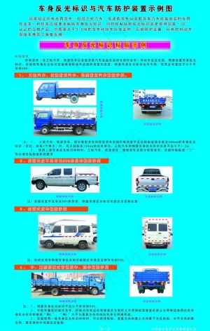 车身反光标识与汽车防护装置示例图
