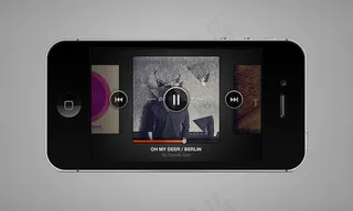 手机模型素材音乐播放器界面PSD素...