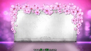 浪漫粉色小花婚礼LED装饰素材