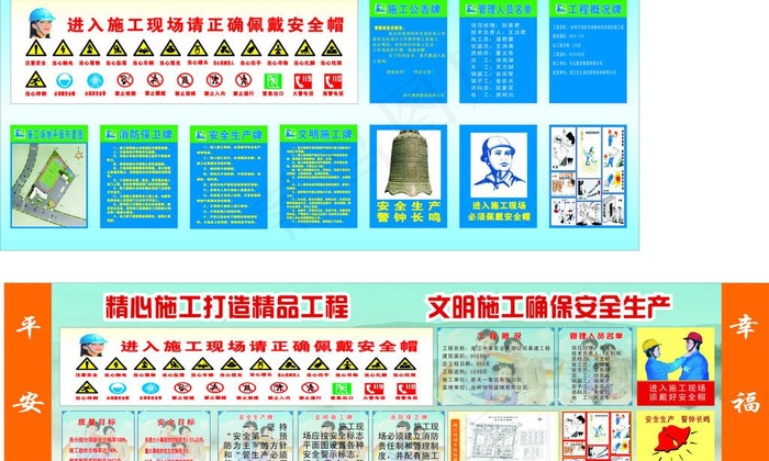 建筑工地五牌一图制度图片cdr矢量模版下载