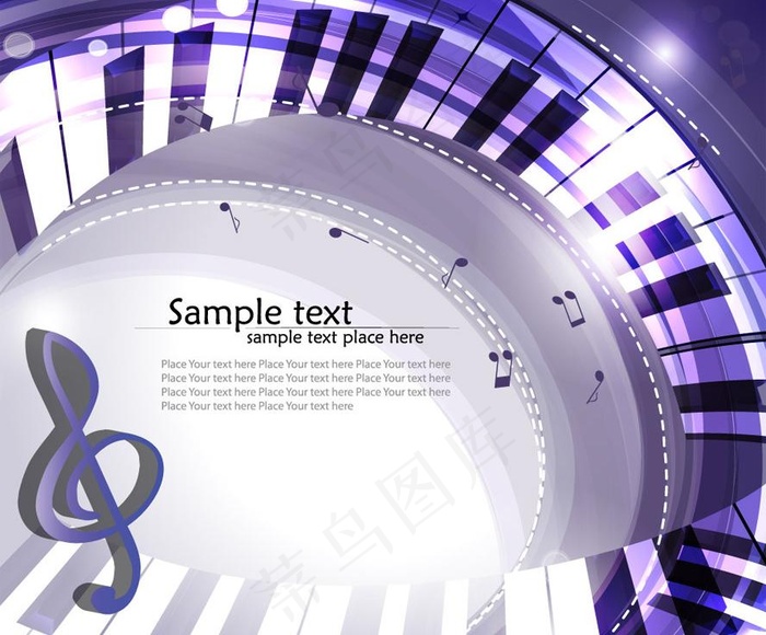 蓝色动感线条 钢琴音符音乐背景图片