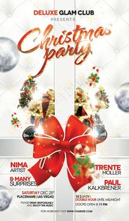 圣诞节PAPTY派对活动海报psd...
