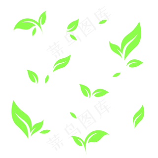 扁平化飘散的绿叶矢量图扁平化飘散的绿叶矢量图