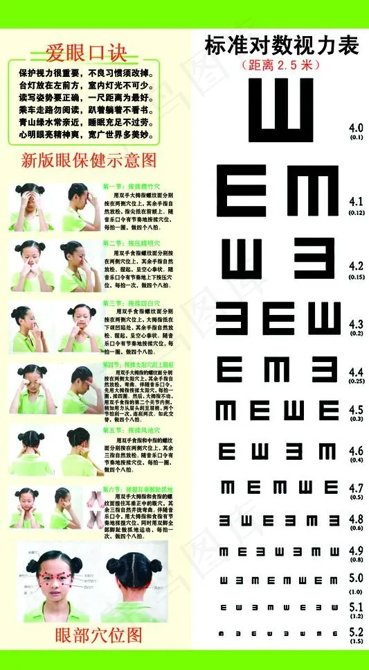 2 5米标准视力表图片psd模版下载