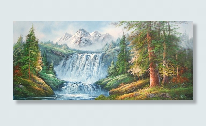 树林景油画图片