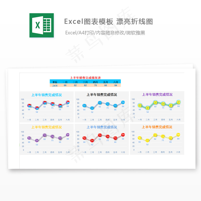 Excel图表模板 漂亮折线图