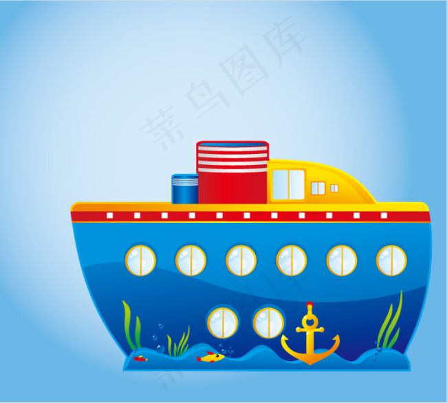 卡通游轮设计矢量素材eps,ai矢量模版下载
