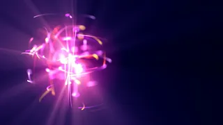 在紫色的球体运动的背景光的粒子 视...