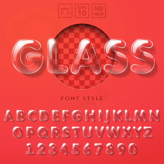 水晶字母ai矢量模版下载
