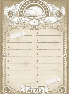 欧式复古菜单图片