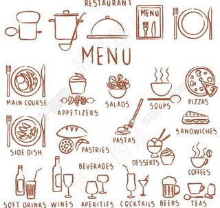 餐厅菜单剪影图片