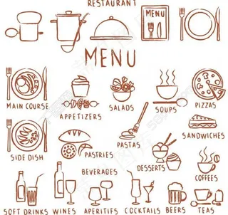 餐厅菜单剪影图片