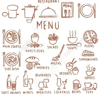 餐厅菜单剪影图片 餐厅菜单剪影图片