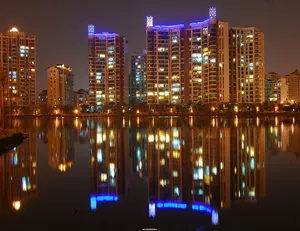 佛山禅城亚艺公园美丽夜景图片
