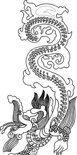 龙纹 中华传统 花纹 黑白 装饰 AI