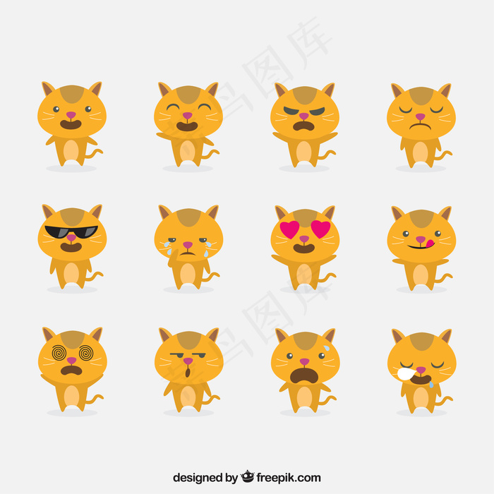 可爱卡通矢量猫
