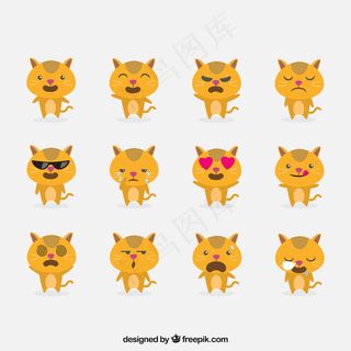 可爱卡通矢量猫