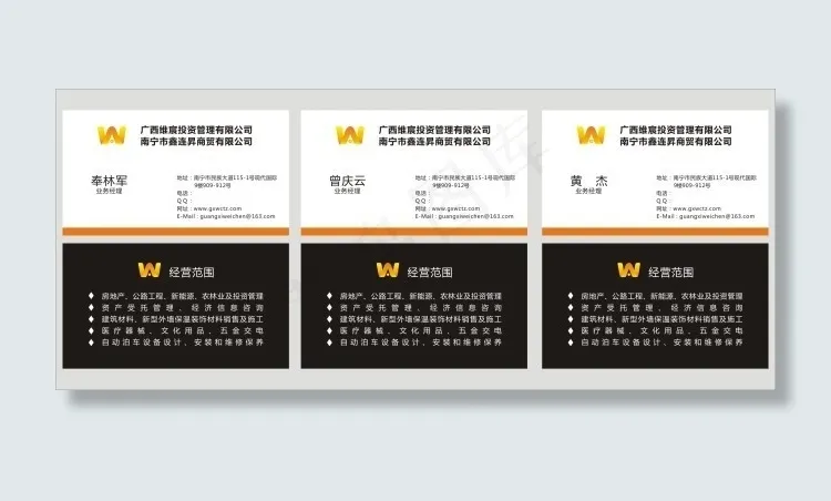 投资商贸名片cdr矢量模版下载