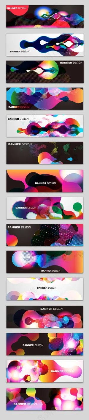 五彩缤纷创意Banner矢量设计