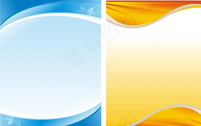 蓝色 橘色展板图片cdr矢量模版下载