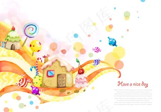 可爱清新幼儿园卡通背景插画