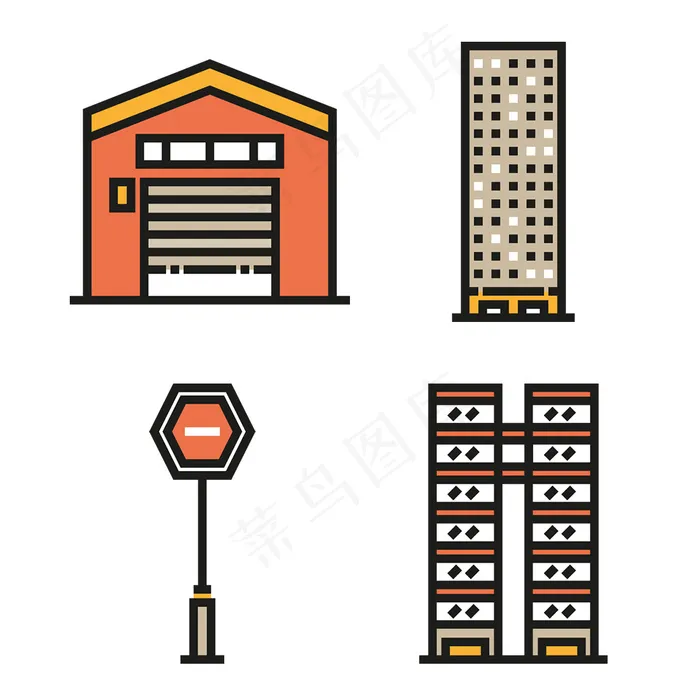 可爱精美建筑icon图标