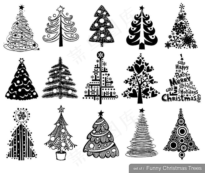 各种圣诞树矢量素材
