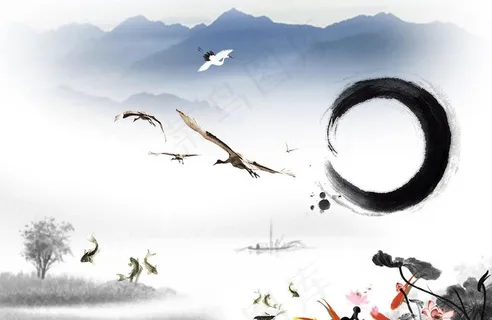 传统元素油画分层素材图片 传统元素油画分层素材图片