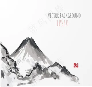 水墨山水风景画免费下载